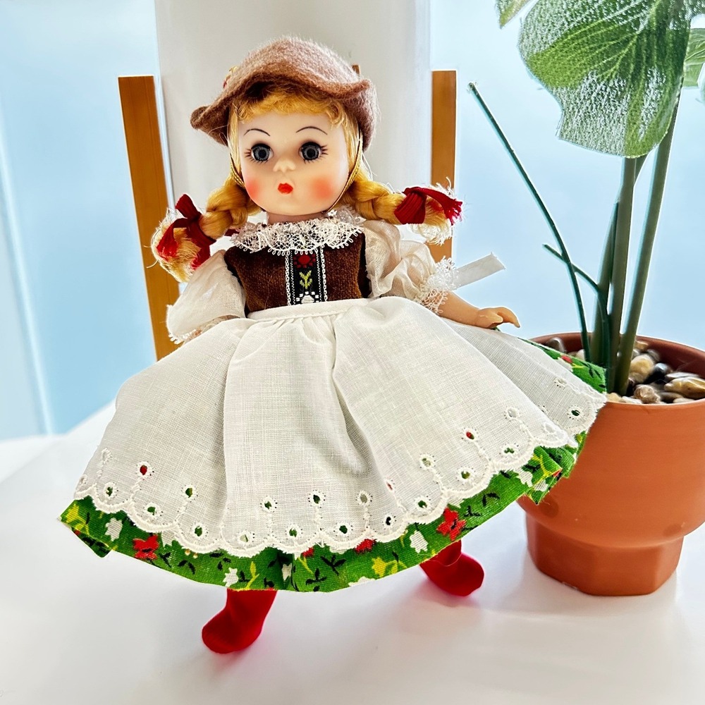Madame Alexander Wendy 8" Austrian Folk Doll with Braids and Eyelet Apron